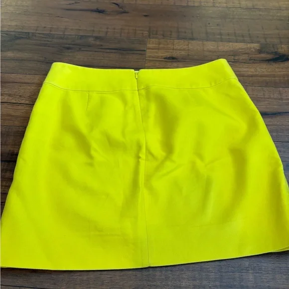 J.Crew Neon Yellow Mini Skirt Bright A-Line Summer Skirt Size 2 - Picture 3 of 5